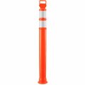Global Industrial Portable Delineator Post w/ 3in Reflective Bands, 49inH, Orange 670603